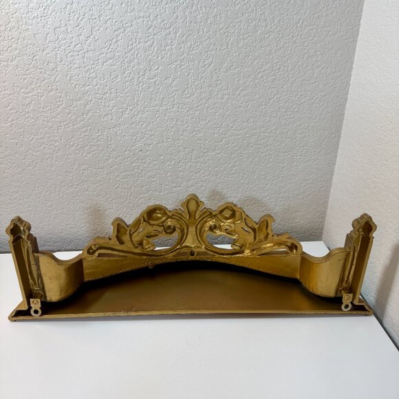 Vtg Dart Ind. Wall Shelf #3056 Gold Ornate Hollywood Regency MCM Roses Gilt USA - Picture 5 of 16